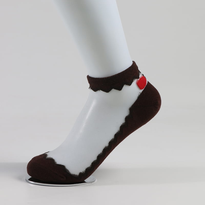 Calcetines de seda cristalinos transparentes cómodos de las mujeres de la fábrica de señora Sock del cordón del Arco-nudo del verano