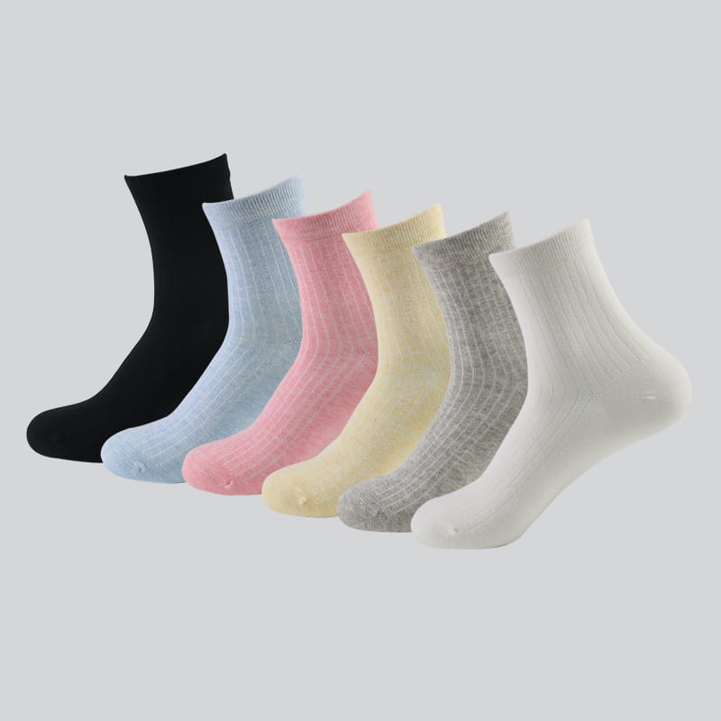 6 colores venden al por mayor calcetines para mujer del invierno del equipo blanco del tubo adolescente del algodón