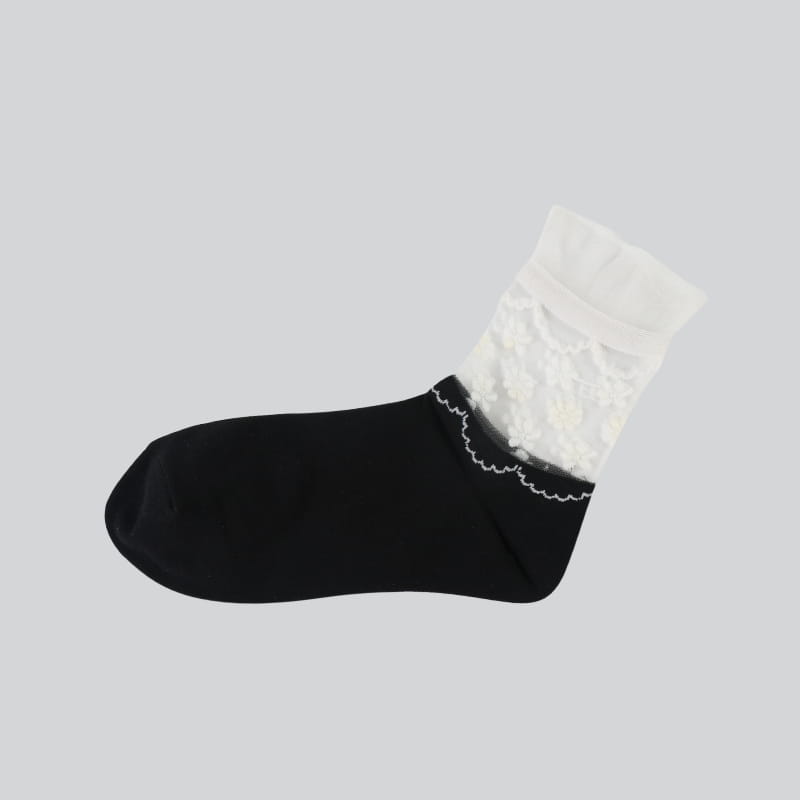 Calcetines de algodón para mujer, moda coreana y cómoda, transparente, Luokou, seda de vidrio