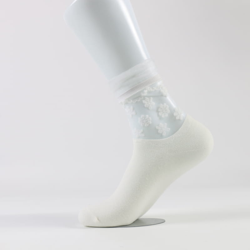 Calcetines de algodón para mujer, moda coreana y cómoda, transparente, Luokou, seda de vidrio