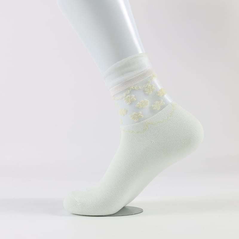 Calcetines de algodón para mujer, moda coreana y cómoda, transparente, Luokou, seda de vidrio