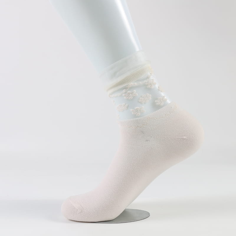 Calcetines de algodón para mujer, moda coreana y cómoda, transparente, Luokou, seda de vidrio