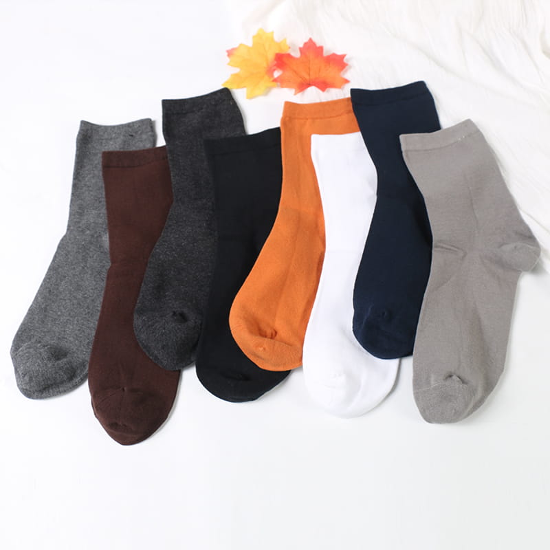 Calcetines de vestir para hombre de algodón de color sólido de invierno y otoño