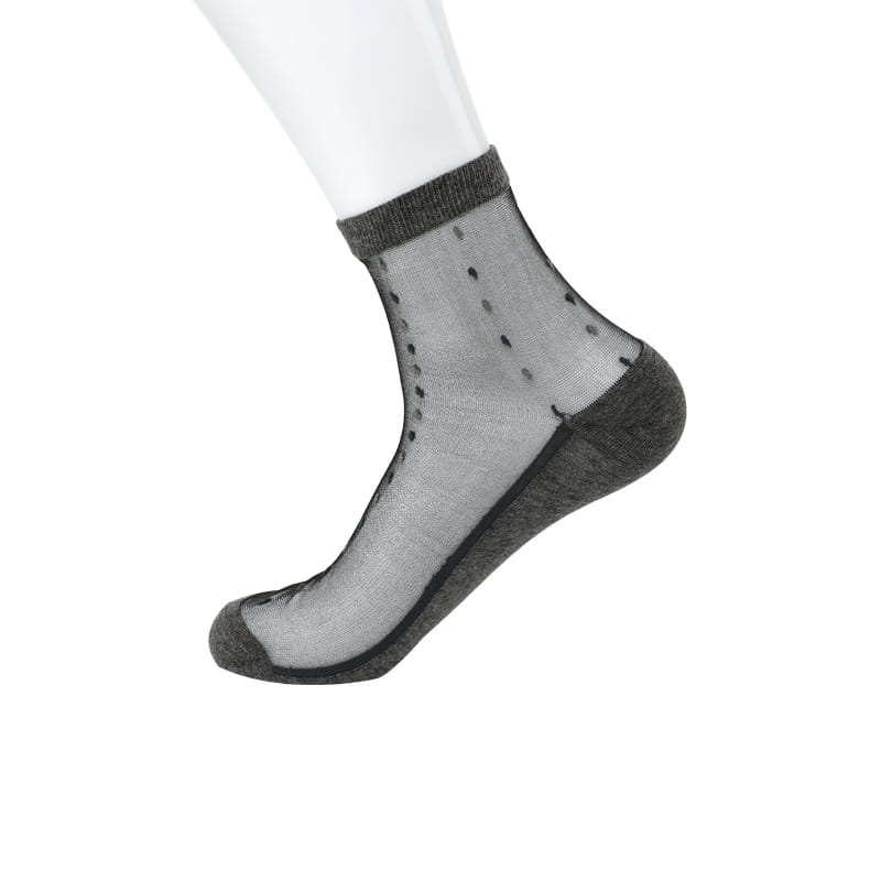 Producto patentado Calcetines de nailon con parte inferior de algodón vertical de seda cristalina informal para hombre