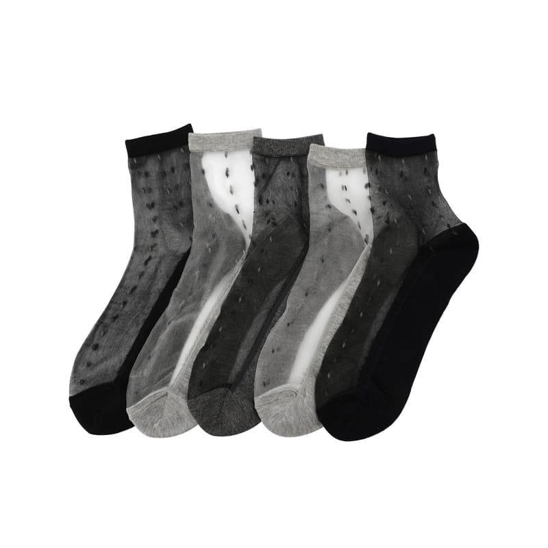 Producto patentado Calcetines de nailon con parte inferior de algodón vertical de seda cristalina informal para hombre