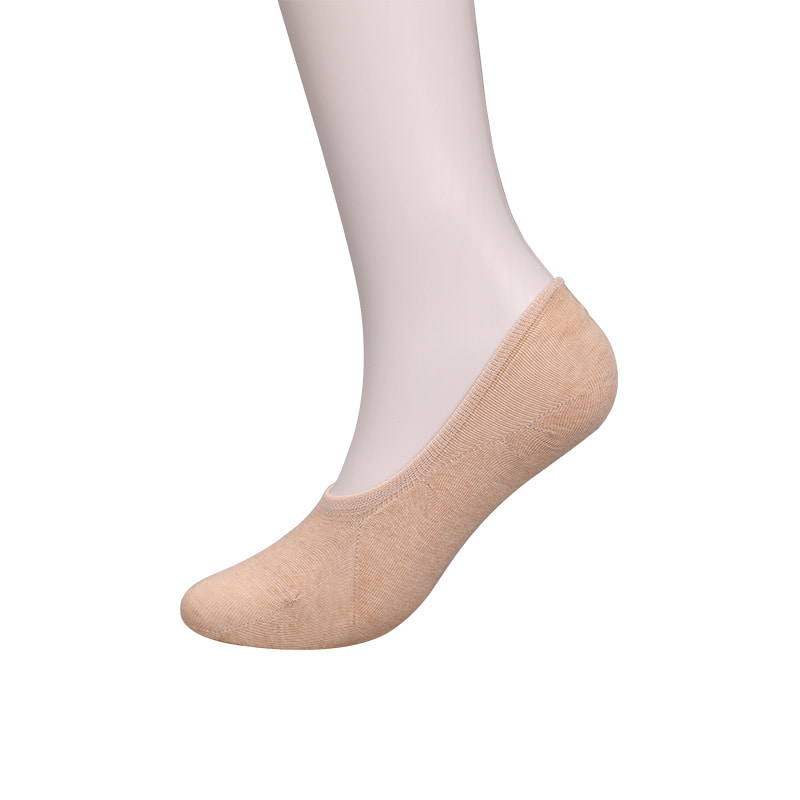 Calcetines de mujer invisibles cosidos a mano, malla, algodón de color natural WSD1401