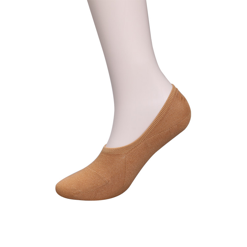 Calcetines de mujer invisibles cosidos a mano, malla, algodón de color natural WSD1401