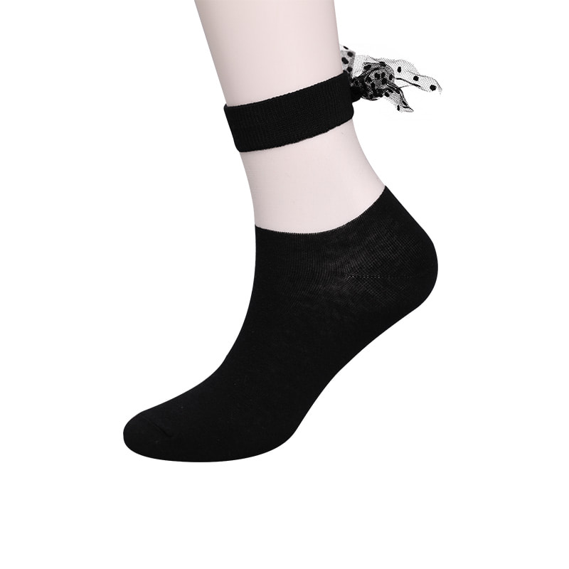 Calcetines de mujer con parte inferior de algodón y seda de cristal a la moda, calcetines con lazo de seda transparente con costura, calcetines de seda de cristal para mujer WSD1911