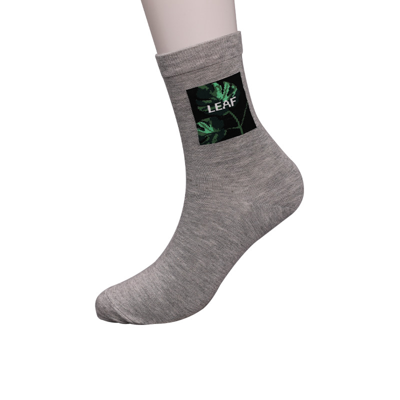 Calcetines de hombre de otoño e invierno cosidos a mano de jacquard con estampado 3D de imitación de spandex envuelto en nailon de seda hilada suave WSD2850