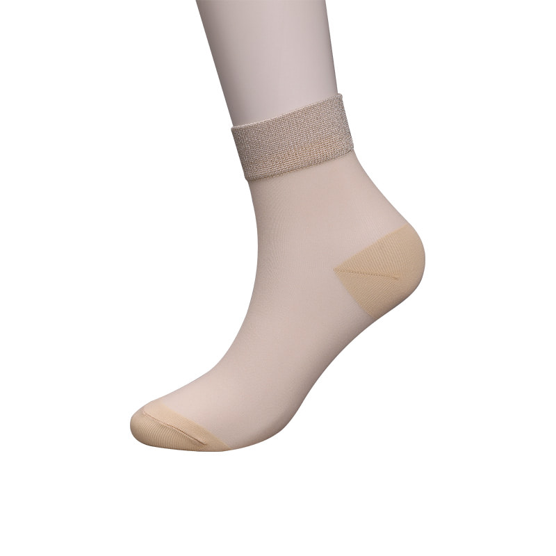 Calcetines de mujer con parte inferior de algodón y seda de nailon transparente a la moda Calcetines de mujer de seda transparente de nailon superfino Calcetines de mujer de seda cristalina WSD1946