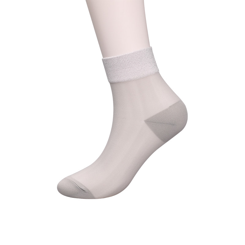 Calcetines de mujer con parte inferior de algodón y seda de nailon transparente a la moda Calcetines de mujer de seda transparente de nailon superfino Calcetines de mujer de seda cristalina WSD1946