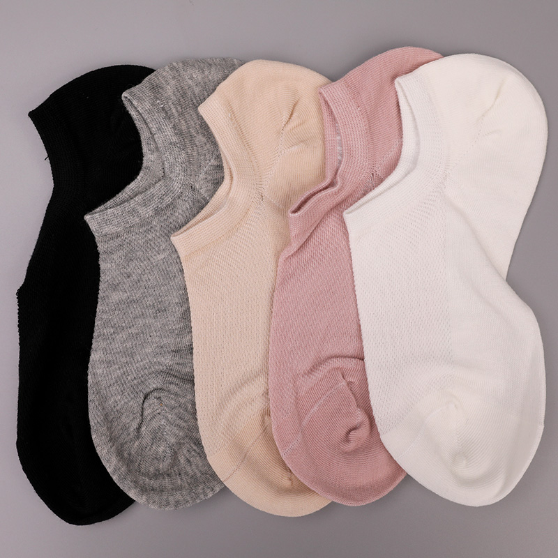 Calcetines de mujer cosidos a mano de media malla lisos de algodón peinado, nailon y spandex ultrafinos WSD1673