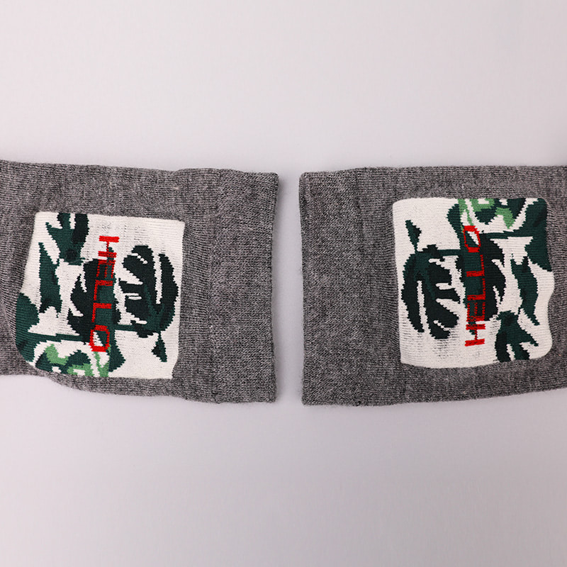 Calcetines de hombre de otoño e invierno cosidos a mano de jacquard con estampado 3D de imitación de spandex envuelto en nailon de seda hilada suave WSD2850