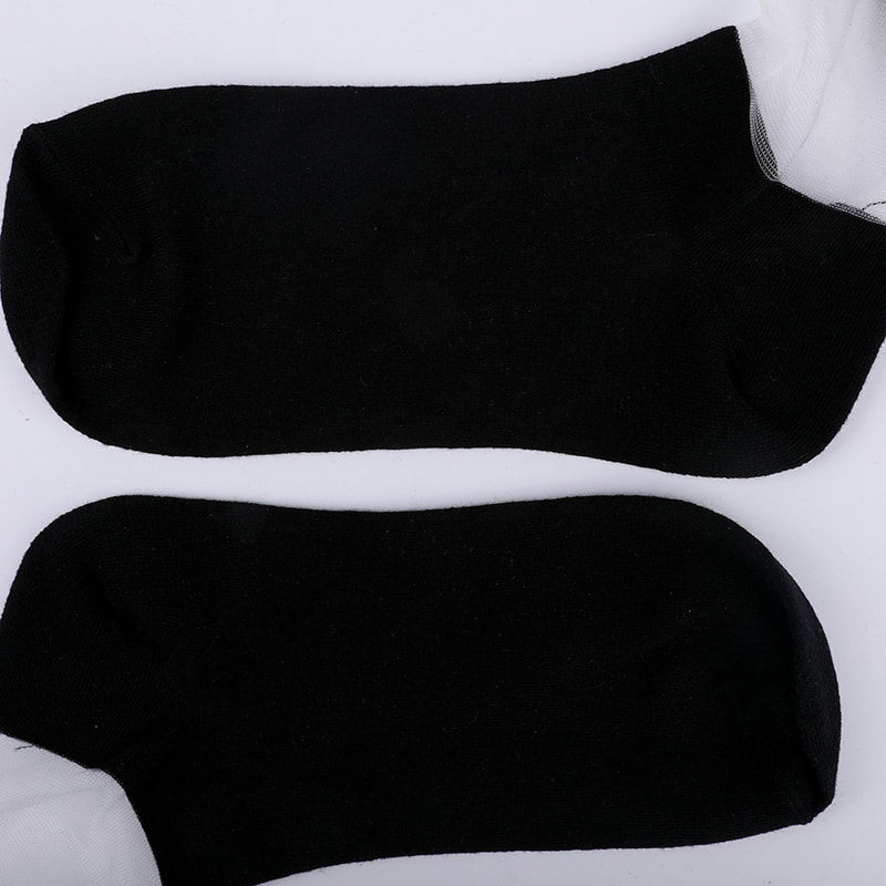 Calcetines de mujer con parte inferior de algodón y seda de cristal a la moda, calcetines con lazo de seda transparente con costura, calcetines de seda de cristal para mujer WSD1911