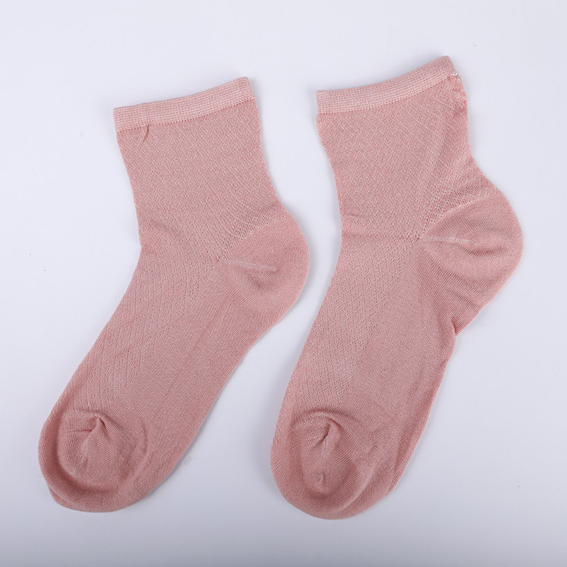 Bolsa de nailon de fibra de bambú suave, calcetines de mujer informales con diamantes pequeños y finos, calcetines de mujer cosidos a mano WSD1689