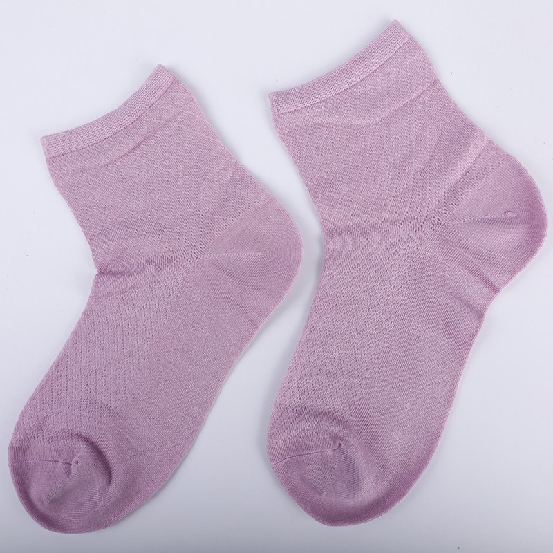 Bolsa de nailon de fibra de bambú suave, calcetines de mujer informales con diamantes pequeños y finos, calcetines de mujer cosidos a mano WSD1689