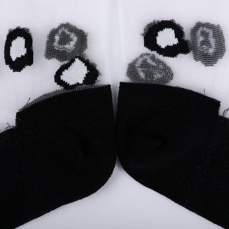 Calcetines de mujer con parte inferior de algodón y seda de nailon transparente a la moda Calcetines de mujer de seda transparente con estampado de leopardo Calcetines de mujer de seda cristalina WSD1939