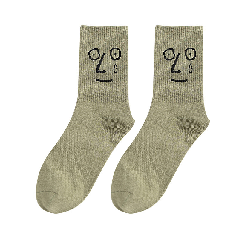 Tubo personalizado lindo otoño feliz novedad divertido algodón único sonrisa tripulación calcetines unisex