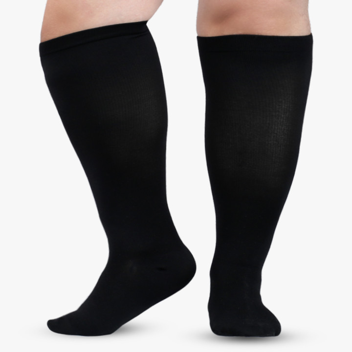 Calcetines de compresión hasta la rodilla con diseño personalizado OEM, calcetines de gran tamaño de talla grande